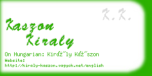 kaszon kiraly business card